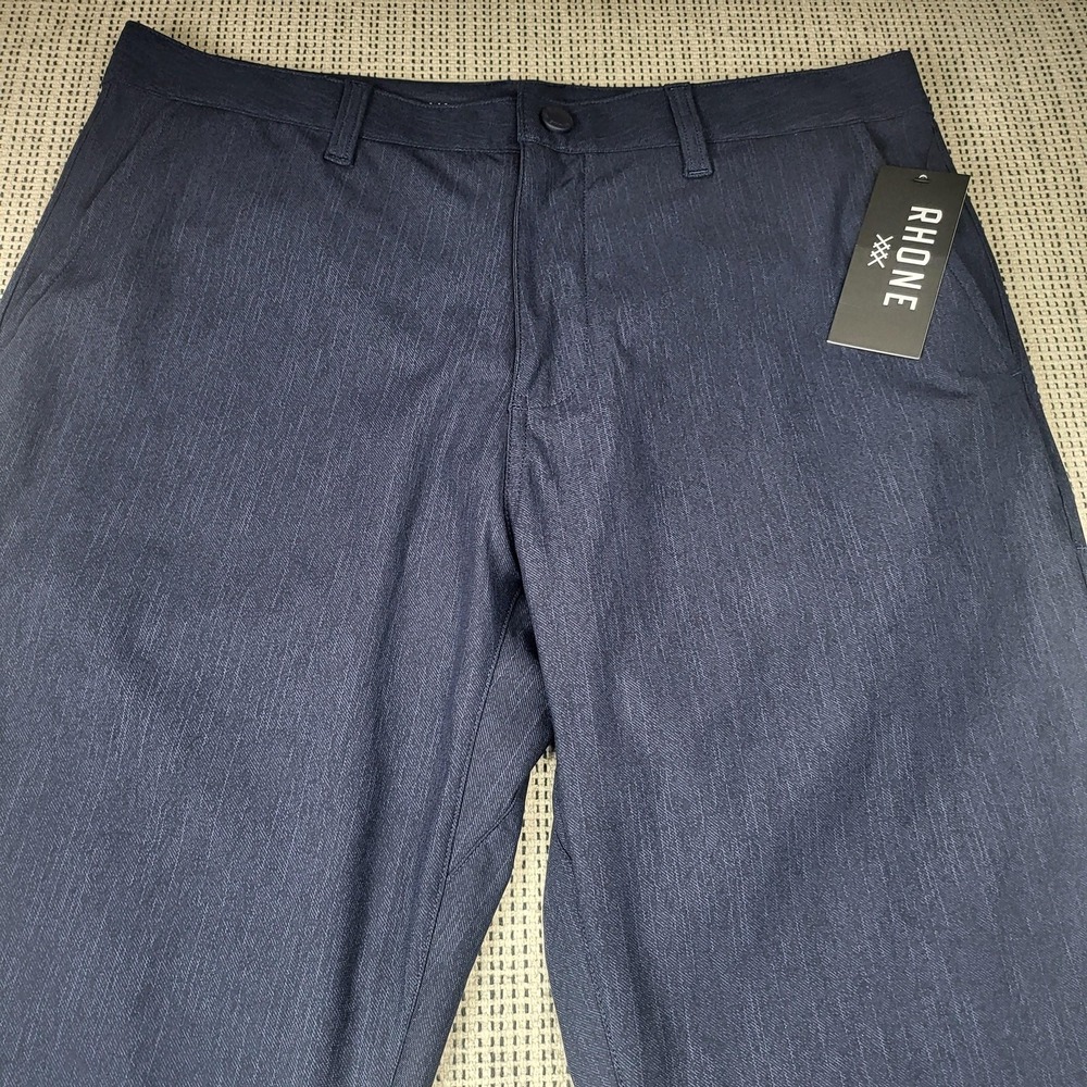 Rhone Pants Mens 33x33 Blue Commuter Slim Dress Travel Tech Office Business